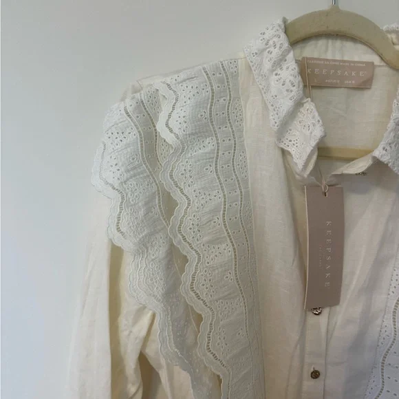 KEEPSAKE the Label Cream Eyelet Lace Long Sleeve Dress - Picture 8 of 10